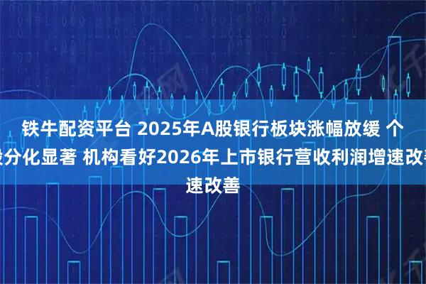 铁牛配资平台 2025年A股银行板块涨幅放缓 个股分化显著 机构看好2026年上市银行营收利润增速改善